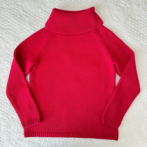 Vintage Lands End 100% Cotton Cowl Neck Sweater Thick Knit M 10-12 - Picture 8 of 10